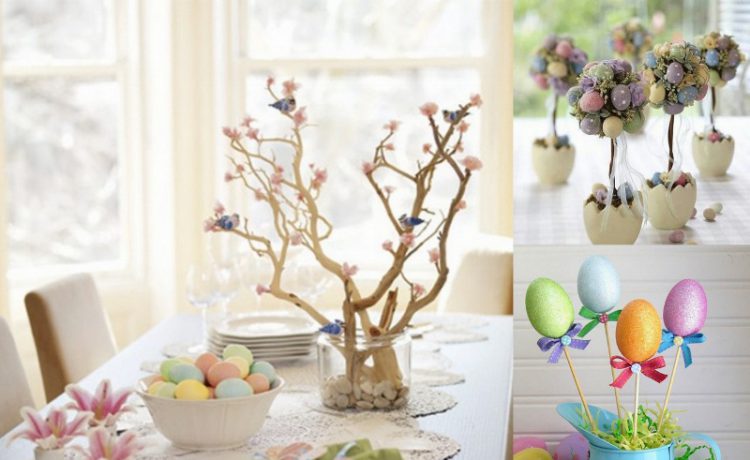 Pasztell színű húsvéti dekoráció