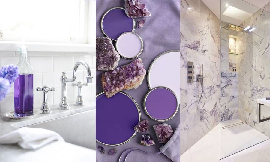 Modern fürdőszoba trend lila